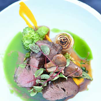 Baked croqant cheese on plate