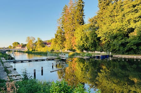 Autumn coloured leaves in Clamecy
