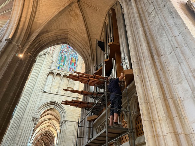 Tuning the organ in Auxerre Cathedral