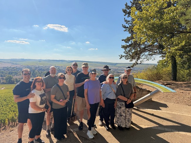 Wine cruise guests enjoying Chablis and Burgundy