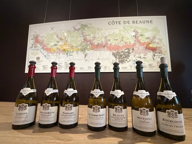 Wines from the Côte de Beaune tasting