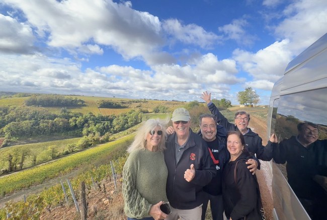 Guests overlooking the Sancerre vineyards